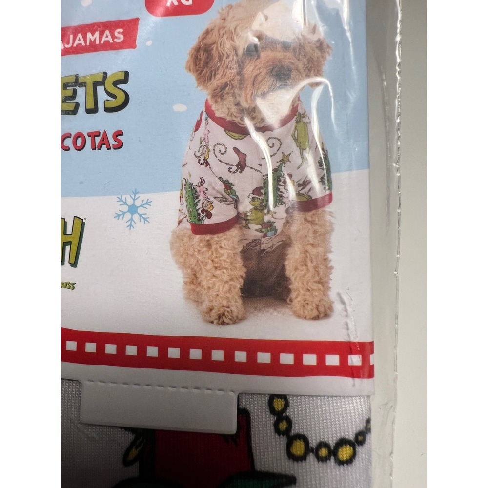 Dr. Seuss XL Pet Pajamas White The‎ Grinch Holiday Christmas Dog PJ LZ451